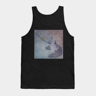 Peacock, Hearts & Love Sheet Music Beautiful Graphic Design Vintage Gifts Tank Top